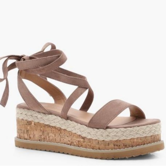 flatform espadrille tie up sandals